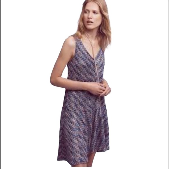Maeve Westwater Chevron Knit V Neck Sleeveless Dress - Picture 1 of 13